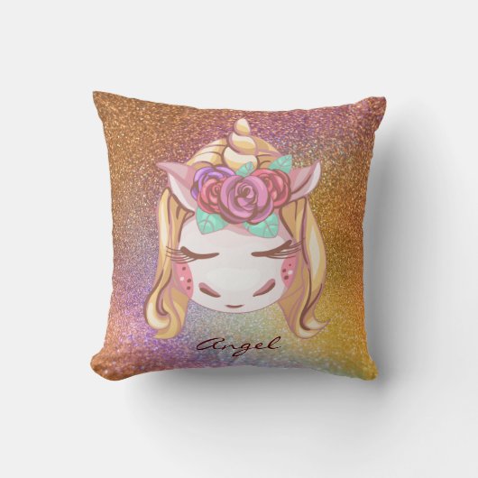 Benutzerdefinierte Personalisierte Imitate Glitzer Kissen (Vorderseite)