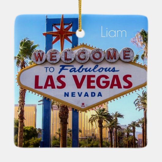 Benutzerdefinierte Personalisierte Las Vegas Keramikornament (Rückseite)