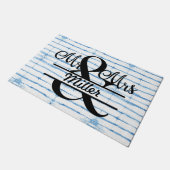 Benutzerdefinierte Personalisierte Monogram Shibor Fußmatte (Schrägansicht)