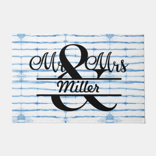 Benutzerdefinierte Personalisierte Monogram Shibor Fußmatte (Vorderseite)