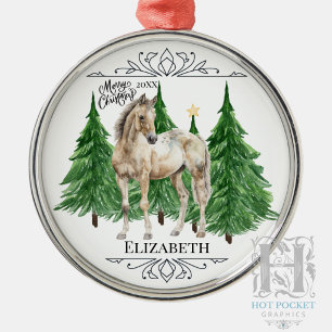 Benutzerdefinierte Personalisierte Pferde-Aquarell Ornament Aus Metall