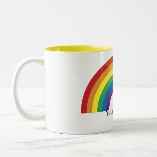 Benutzerdefinierte Personalisierte Rainbow-Pride-T Zweifarbige Tasse (Links)