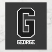 Benutzerdefinierte Personalisierte Schwarz/Weiß-Mo Weinetikett (Einzelnes Label)