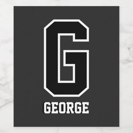 Benutzerdefinierte Personalisierte Schwarz/Weiß-Mo Weinetikett (Einzelnes Label)