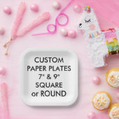 Benutzerdefinierte Personalisierte SQUARE Paper-Te Pappteller (Party)