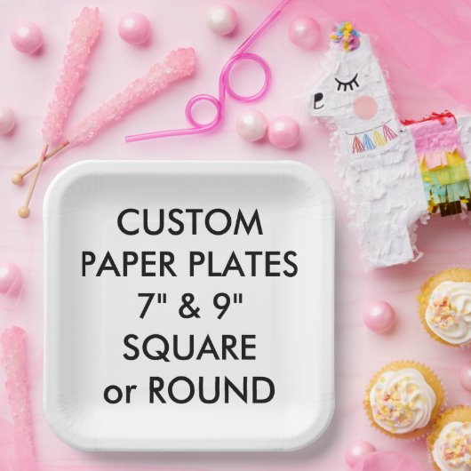 Benutzerdefinierte Personalisierte SQUARE Paper-Te Pappteller (Party)