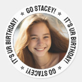 Benutzerdefinierte Personalisierte Textnachricht u Runder Aufkleber (Vorderseite)