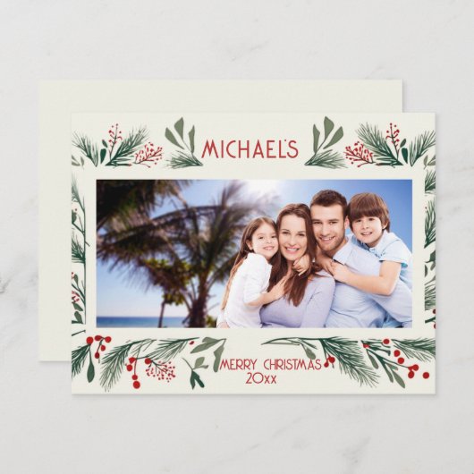 Benutzerdefinierte Personalisierte Weihnachtskarte Feiertagskarte (Vorne/Hinten)