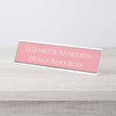 Benutzerdefinierte Personalressourcen rosa Schreibtischnamensplakette (Vorderseite )
