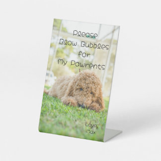 Benutzerdefinierte Pet-Bubble-Blowing-Hochzeitsabs Sockelschild