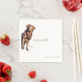 Benutzerdefinierte Pet Chocolate Lab Hochzeitsserv Serviette (Beispiel)