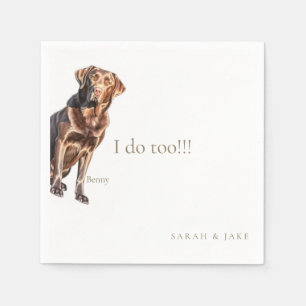 Benutzerdefinierte Pet Chocolate Lab Hochzeitsserv Serviette