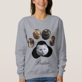 Benutzerdefinierte Pet Foto Collage Paw Print Form Sweatshirt