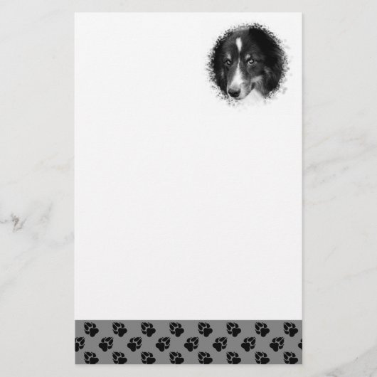 Benutzerdefinierte Pet-Fotovorlage schwarze Paws a Briefpapier (Vorderseite)