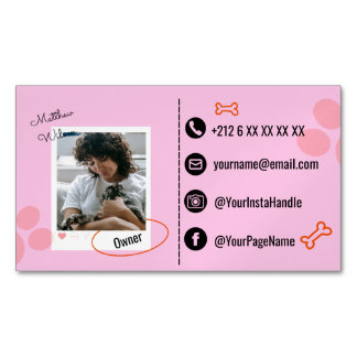 Benutzerdefinierte Pet Lover Business Card mit Fot Magnetische Visitenkarte
