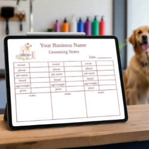 Benutzerdefinierte Pflegehinweise Pet Salon Vorlag Poster