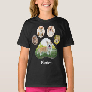 Benutzerdefinierte Pfotenabdruck-Collage mit Haust T-Shirt