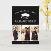 Benutzerdefinierte PhD Doktoranden Abschlussmütze  Karte (Gelbe Blume)