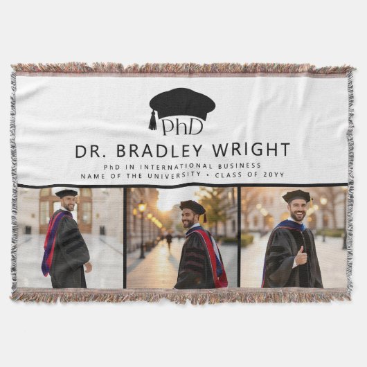 Benutzerdefinierte PhD Doktoranden Grad Hut Doktor Decke (Vorderseite)
