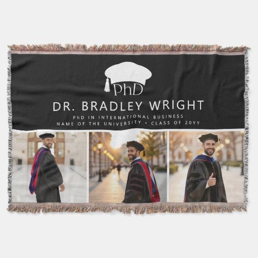 Benutzerdefinierte PhD Doktoranden Grad Hut Doktor Decke (Vorderseite)