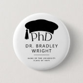 Benutzerdefinierte PhD-Doktorhut Doktorgrad-Abschl Button (Vorderseite)