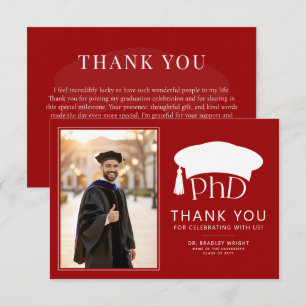 Benutzerdefinierte PhD-Doktorhut Doktorgrad-Abschl Dankeskarte