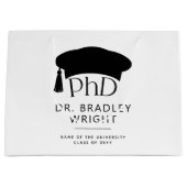 Benutzerdefinierte PhD-Doktorhut Doktorgrad-Abschl Große Geschenktüte (Vorderseite)
