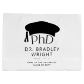 Benutzerdefinierte PhD-Doktorhut Doktorgrad-Abschl Große Geschenktüte (Rückseite)