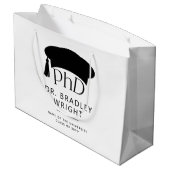 Benutzerdefinierte PhD-Doktorhut Doktorgrad-Abschl Große Geschenktüte (Rückseite Schrägansicht)