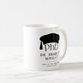 Benutzerdefinierte PhD-Doktorhut Doktorgrad-Abschl Kaffeetasse (VorderseiteRechts)