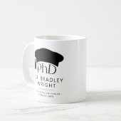 Benutzerdefinierte PhD-Doktorhut Doktorgrad-Abschl Kaffeetasse (Vorderseite Links)