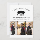 Benutzerdefinierte PhD-Doktorhut Doktorgrad-Abschl Karte (Vorderseite)