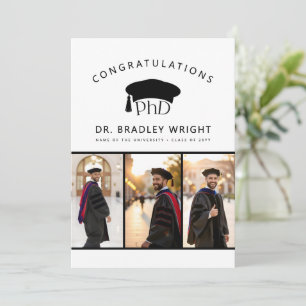 Benutzerdefinierte PhD-Doktorhut Doktorgrad-Abschl Karte