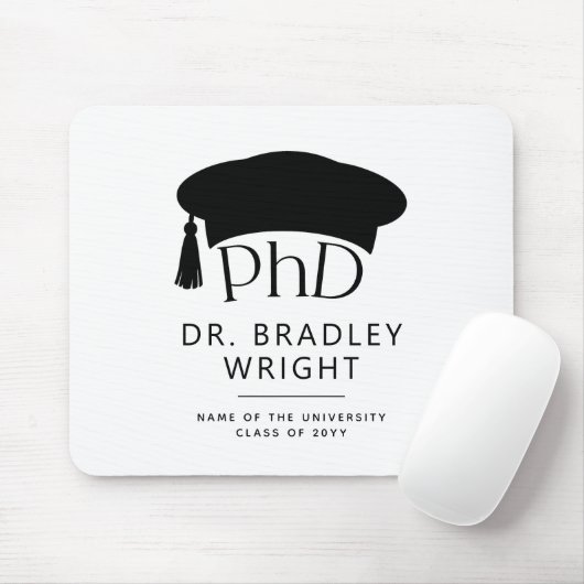 Benutzerdefinierte PhD-Doktorhut Doktorgrad-Abschl Mousepad (Mit Mouse)