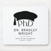Benutzerdefinierte PhD-Doktorhut Doktorgrad-Abschl Mousepad (Vorne)