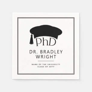 Benutzerdefinierte PhD-Doktorhut Doktorgrad-Abschl Serviette