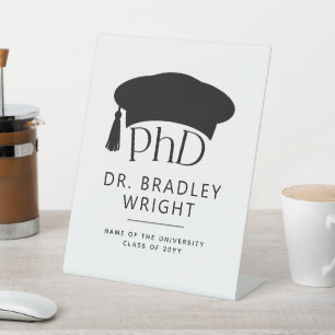 Benutzerdefinierte PhD-Doktorhut Doktorgrad-Abschl Sockelschild