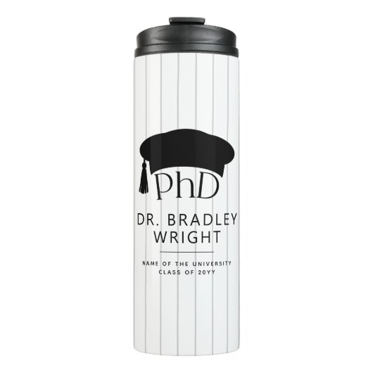 Benutzerdefinierte PhD-Doktorhut Doktorgrad Abschl Thermosbecher (Vorderseite)