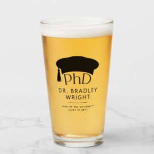 Benutzerdefinierte PhD-Doktorhut Doktorgrad Absolv Glas