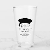 Benutzerdefinierte PhD-Doktorhut Doktorgrad Absolv Glas (Vorderseite)