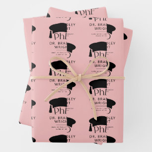 Benutzerdefinierte PhD-Doktorhut Doktorgraduation  Geschenkpapier Set