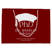 Benutzerdefinierte PhD Doktorhut Promotion Doktorg Große Geschenktüte (Rückseite)