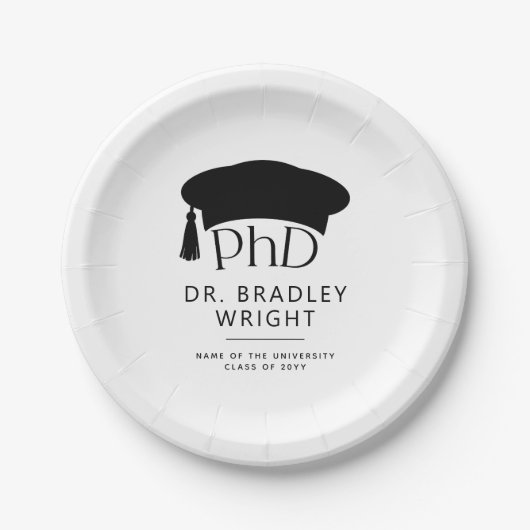 Benutzerdefinierte PhD Doktorhut Promotion Pappteller (Vorderseite)