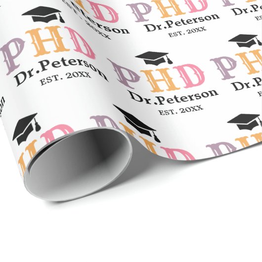 Benutzerdefinierte PHD- ODER Doctorate-Abschluss-G Geschenkpapier (Rolleneckpunkt)