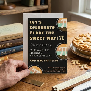Benutzerdefinierte Pi-Tag-Pie-Party-Einladungsvorl Einladung