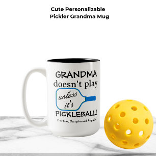 Benutzerdefinierte Pickleball-Oma Lustige moderne  Zweifarbige Tasse