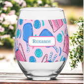 Benutzerdefinierte Pickleball-Paddle & Balls Rosa  Weinglas Ohne Stiel