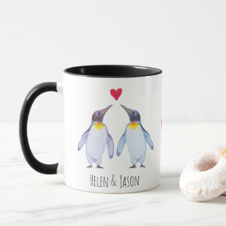 Benutzerdefinierte Pinguin-Doppelnamen personalisi Tasse