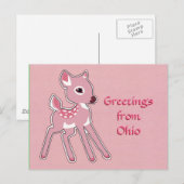 Benutzerdefinierte Pink Fawn Postcard Postkarte (Vorne/Hinten)