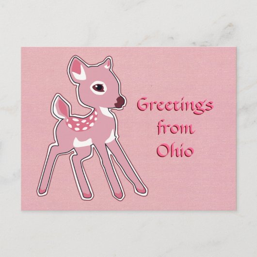 Benutzerdefinierte Pink Fawn Postcard Postkarte (Vorderseite)